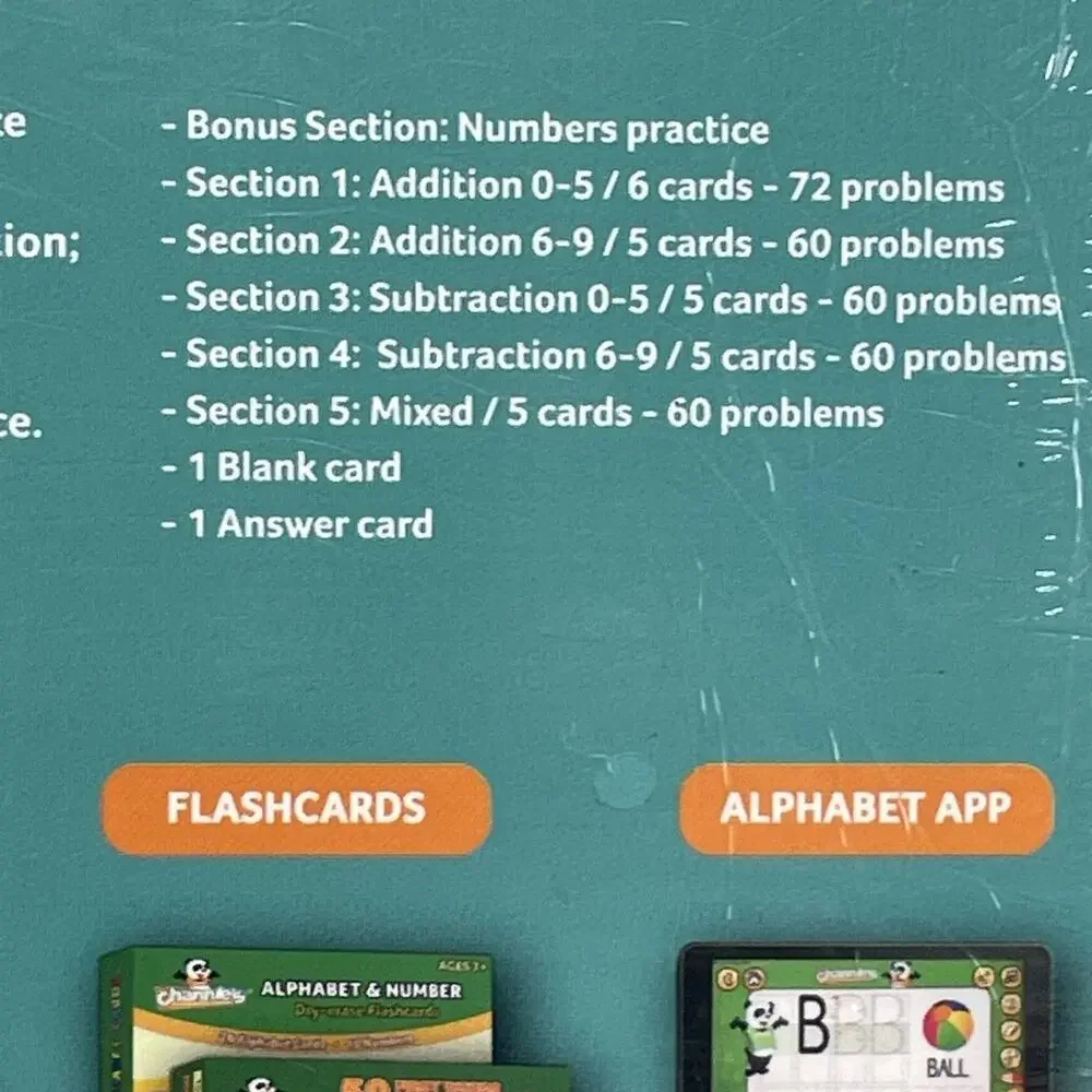 Channie’s One Card A Day Single Add & Subtraction Dry Erase Flash Cards PreK-1st